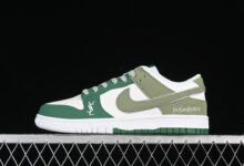 Nike SB Dunk Low 圣罗兰系列-白绿绿勾  低帮休闲板鞋 GF2409-170