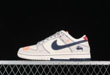 Nike SB Dunk Low 斯图西联名-贴布灰白深蓝勾 低帮休闲板鞋 MM1089-025