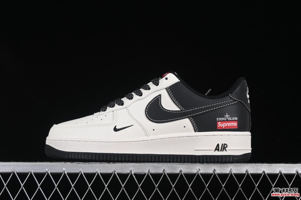 Nike Air Force 1'07 Low 石头岛Supreme联名 米黑拼接 空军一号低帮休闲板鞋 HH7518-042